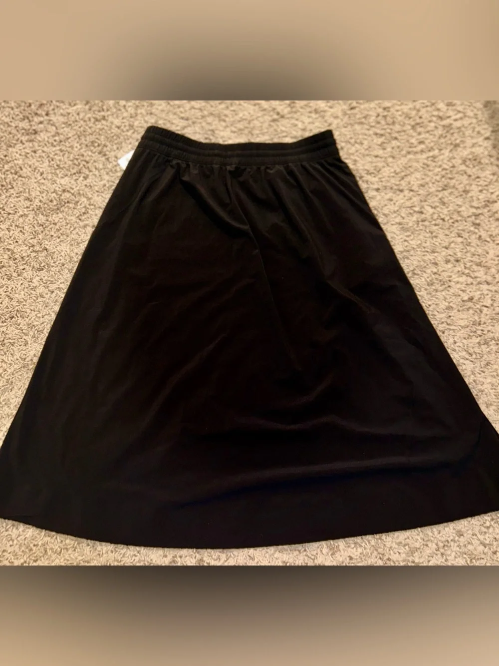 NWT Women’s Athleta Black Elastic Waist A-Line Midi Skirt size 14 - Picture 11 of 12